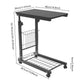 Adjustable Computer Desk Table – Mobile Bedside & Side Table with Wheels