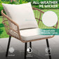 5-Piece Outdoor Wicker Furniture Set – All-Weather Patio Bistro Set with Footrest