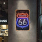 Retro Route 66 Neon Aluminum Sign Poster