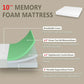 10 Inch Green Tea Memory Foam Mattress – King Size (White)