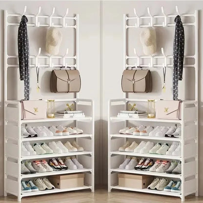 Clothes Hanger Multi-Layer Shoe Rack – Floor-Standing Organizer