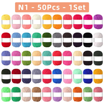 25(50)pcs/bag 4 Ply Milk Cotton Yarn For Hand Knitting Crocheting Scarves,Sweaters,Shawls,Blankets,Pet Toys,Various Handmade DIY