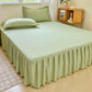 3Pcs Bed Sheet Lace Skirt Elastic Fitted Double Bedspread with Pillowcases Mattress Cover Bedding Set Elastic King Size Bedsheet