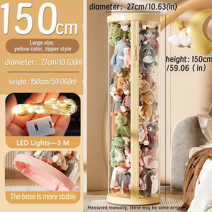 Transparent Doll Storage Box Plush Toy Organization Toy Storage Tube