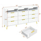Modern Dresser 9 Drawer with LED Light: