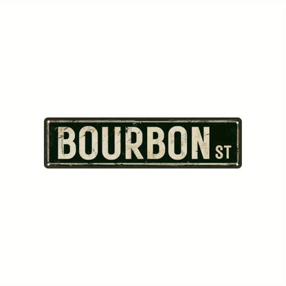 Retro-Style Bourbon Street Metal Sign