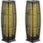 2-Piece Outdoor Solar Powered Floor Lamps – IP65 Waterproof Wicker Floor Lamps with Auto On/Off LED Light