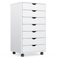 JHK 7 Drawer Chest Dresser & Rolling Storage Cabinet