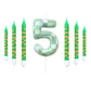 7 Pieces Digital Cake Candle Decoration - Minecraft Theme (Green), Wishing Candle for Kids Birthday Party