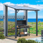 Gazebo Outdoor Pergola for Patio – Lean-to Hard Top Grill Shelter