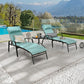 3-Piece Chaise Lounge Set – 2 Patio Chairs with Adjustable Back, Removable Cushions & 1 Bistro Table