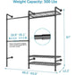 Industrial Pipe Clothes Rack – Wall Mounted, Expandable Garment Rack – Heavy Duty Wardrobe