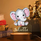 Personalized Children Animal Night Light Custom Name Acrylic Lamp: