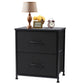 JHK Nightstand Bedside Coffee Sofa Tea Table with 2 Fabric Drawers