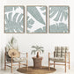 Tropical Wall Art Palm Leaf Print Set – Modern Minimalist Green Botanical Triptych
