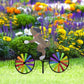 Animal Riding Three-dimensional Cartoon Modelling Windmill Creative Bicycle Wind Spinners Standing Pole Garden Yard Decoration
