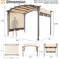 8.8’ x 10.8' Outdoor Pergola Aluminum Retractable Pergola Canopy with Adjustable Roof
