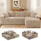 94.5" Cloud Modular Sectional Corduroy Sofa with L-Shape Chaise, No Assembly Deep Seat Corner Couch for Living Room, Black