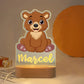 Personalized Children Animal Night Light Custom Name Acrylic Lamp: