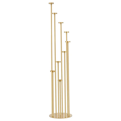 Gold 9 Arm Candle Holder Metal Floor Candelabra Pillar Candle Holders Tall Set for Wedding Home Halloween Party Decor 46.3inches