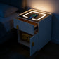 Smart Nightstand w/ Drawer & Safe Wireless Charging Nightstand Solid Wood Night Stand w/ 2 Drawers LED Bedside Tables for Bedroo