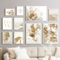 Nordic Modern Art Picture Canvas Painting Wall Art Golden Leaf Beach Scenery Poster and Print