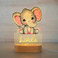 Personalized Children Animal Night Light Custom Name Acrylic Lamp: