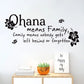 "Family Means Nobody Get Left Behind" Art Text Wall Stickers
