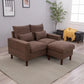 Modern Small Couch with Ottoman Footstool