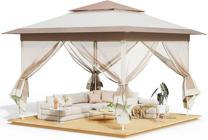Pop Up Gazebo – Outdoor Canopy Tent with Mesh Walls & Wheeled Bag