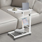 Adjustable Computer Desk Table – Mobile Bedside & Side Table with Wheels