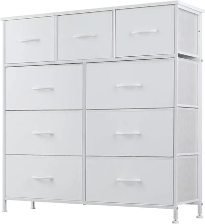 Dresser for Bedroom with 9 Drawers – Fabric Closet Organizer with Metal Frame and Wood Tabletop