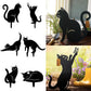 Iron Art Black Cat Garden Statue Silhouette Sculpture – Outdoor Garden & Yard Decoration