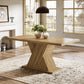 55-Inch Rectangle Light Wood Farmhouse Dining Table for 4