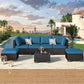 7 Piece Outdoor Patio Furniture Set – PE Rattan Outdoor Grey Wicker Sectional with Cushions