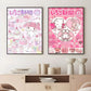 Cute Hallokitty Cinnamoroll Kuromi Poster Sticky Wall Art