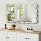FENGSHUO Solid Wood Wavy Rectangle Modern Mirror Wall Decor