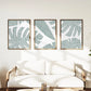 Tropical Wall Art Palm Leaf Print Set – Modern Minimalist Green Botanical Triptych