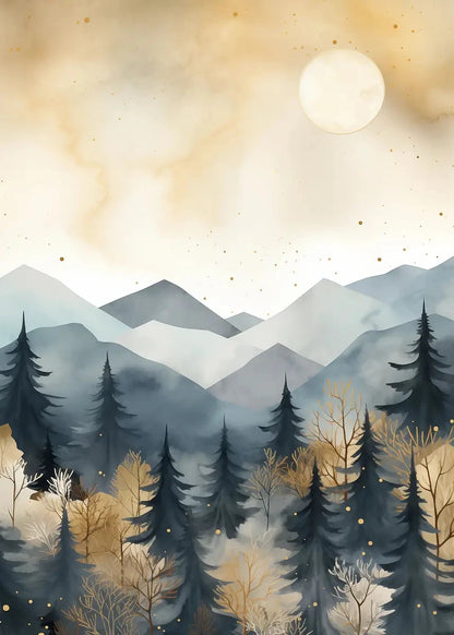 Nature Aesthetics Spring Mountain Flowers Abstract Landscape Illustration Poster Canvas Paintings Wall Art Pictures Home Decor