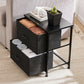 JHK Nightstand Bedside Coffee Sofa Tea Table with 2 Fabric Drawers