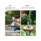 Solar Powered 3-Tier Bird Bath Fountain, Green Resin Basin with Solar Pump for Outdoor Garden