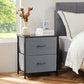 JHK Nightstand Bedside Coffee Sofa Tea Table with 2 Fabric Drawers