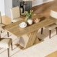 55-Inch Rectangle Light Wood Farmhouse Dining Table for 4