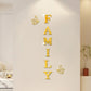 3D Mirror Wall Stickers – English Letters "Family" with Two Butterflies – Self-Adhesive DIY Acrylic Decals: