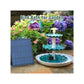 Solar Powered 3-Tier Bird Bath Fountain, Green Resin Basin with Solar Pump for Outdoor Garden