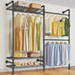 Industrial Pipe Clothes Rack – Wall Mounted, Expandable Garment Rack – Heavy Duty Wardrobe