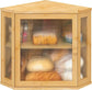 Kitchen Counter, Bamboo Wood Large Capacity Bread Storage Bin with Acrylic Wavy Door Panel