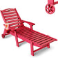 Lounge Chair Outdoor Set of 2, HDPE Chaise Lounge with 6-Position Recline, Wheels & Cup Holder