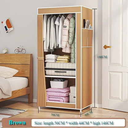 Dustproof Wardrobe Floor Standing Fabric Wardrobes Multilayer Foldable Organizer Closet Large Capacity Bedroom Storage Furniture