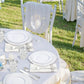 White And Silver Plastic Dinnerware Set, Disposable Party Plates With Heavy Duty Silverware Cutlery Cups Napkins, Elegant Wedding Birthday Gathering Tableware, Catering Supplies Service For One Hundred Guests